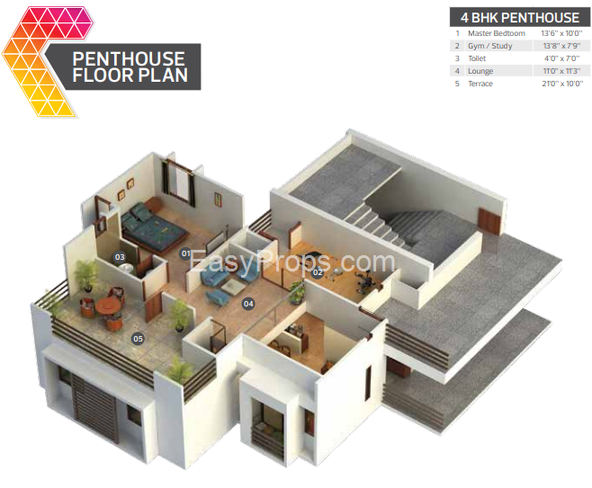 Laxmi Sky City 4 BHK Penthouse
